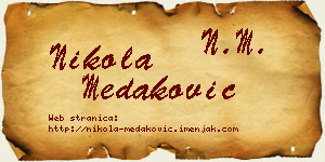 Nikola Medaković vizit kartica